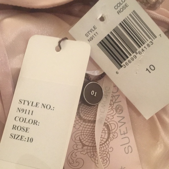 (10) SUE WONG Nocturne midi dress rose colour - Picture 12 of 15